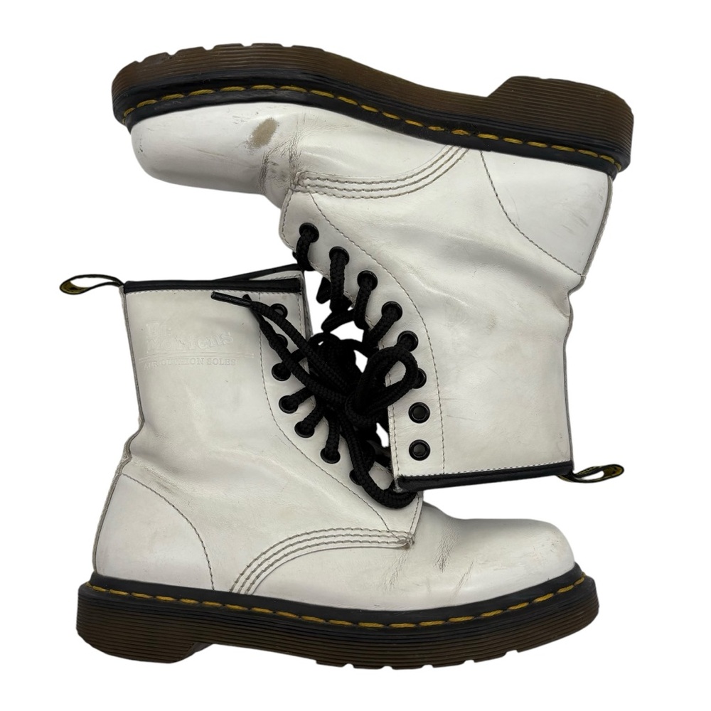 Dr. Martens Pascal boots white lace up moto combat docs women’s size 5